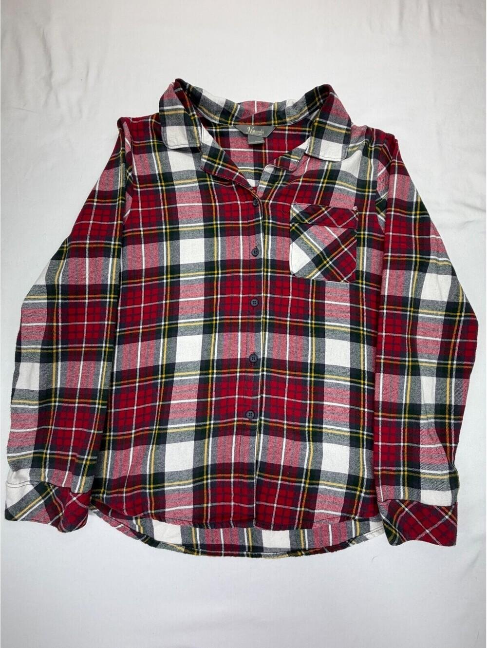 Natural Reflections Women’s Button Up Shirt Long Sleeve Plaid Size S Multicolor